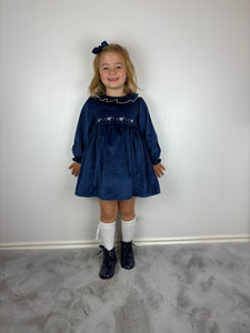 Dulce De Fresa Navy Velvet Dress