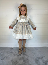 Load image into Gallery viewer, Ceyber Girls Tan Check Dress