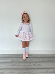 Ceyber Baby Girls Pink Bear Ballerina Skirted Jam