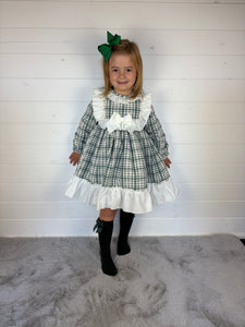 Ceyber Girls Green Check Dress