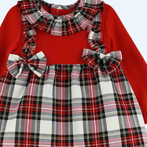 Baby Ferr Baby Girls Red Check Dress