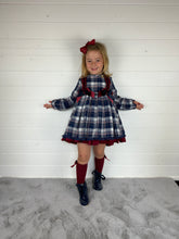 Load image into Gallery viewer, Ceyber Girls Double Bow Red and Navy Dress