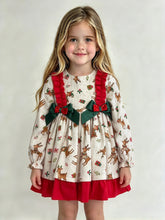 Load image into Gallery viewer, PRE ORDER Ceyber Girls Christmas Reindeer Double Bow Dress
