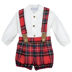 Calamaro Baby Boys Red Tartan  Set