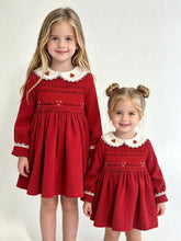 Load image into Gallery viewer, Beau Kid Girls Red Smock Dress