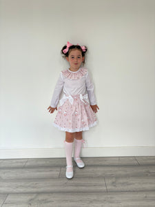 Ceyber Girls Pink Ballerina Bear Skirt Set