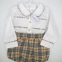 Load image into Gallery viewer, Mabini Boys Beige Check Smock Set