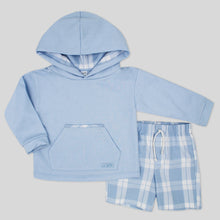 Load image into Gallery viewer, Rapife Older Boys Blue Check Short Set
