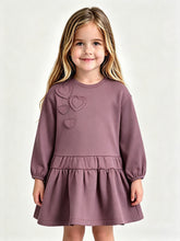 Load image into Gallery viewer, Mayoral Older Girls Violet 3D Love Heart Fleece Dress