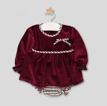 Load image into Gallery viewer, Rapife Baby Girls Velvet Check Dress