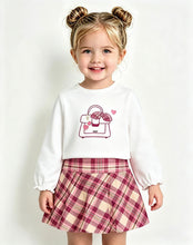 Load image into Gallery viewer, Mayoral Girls Raspberry Plaid Handbag Skirt Set
