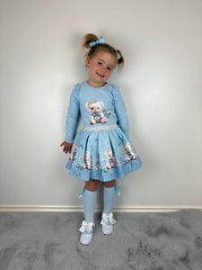 Giorgio Bambini Blue Teddy Skirt Set