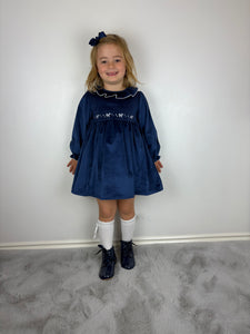 Dulce De Fresa Navy Velvet Dress