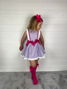 Ceyber Girls Lilac Cherry Double Bow Dress