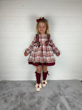 Load image into Gallery viewer, Ceyber Girls Double Bow Burgundy and Pink Dress