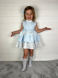 Ceyber Girls Boat Waffle Material Puffball Style Dress