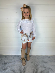Ceyber Girls Tan Woodland Short Set