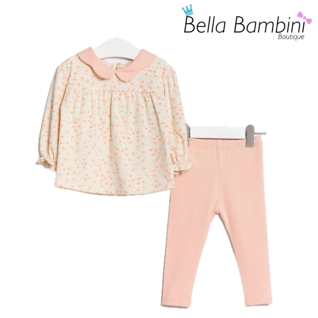Peach Floral Legging Set 9M-24M