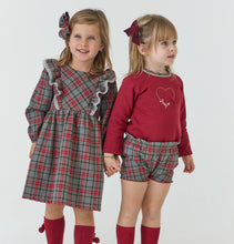 Load image into Gallery viewer, Rapife Baby Girls Burgundy And Grey Check Jam Set