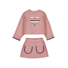Load image into Gallery viewer, Mayoral Older Girls Pink Love Heart Skirt Set
