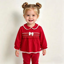 Load image into Gallery viewer, Amore Girls Red Smock Lounge Set