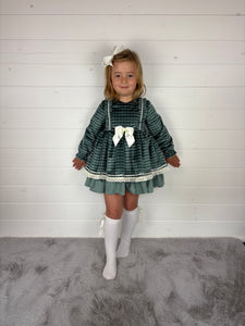 Ceyber Green Check Velvet Dress