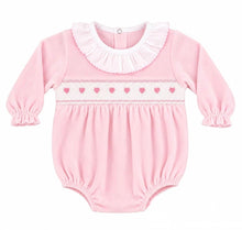 Load image into Gallery viewer, Kleo Kids Pink Velour Heart Romper