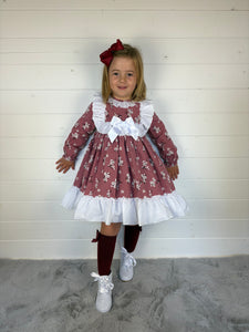 Ceyber Girls Burgundy Blossom Dress