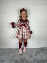 Load image into Gallery viewer, Ceyber Smock Burgundy Dress