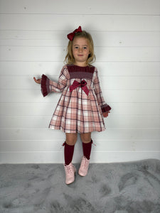 Ceyber Smock Burgundy Dress