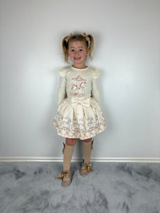 Giorgio Bambini Beige Carousel Skirt Set