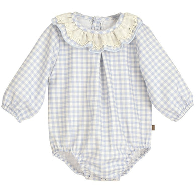Calamaro Baby Girls Blue Romper Berg Collection