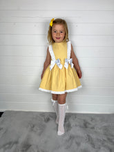 Load image into Gallery viewer, Ceyber Girls Yellow Double Bow Dress