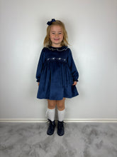 Load image into Gallery viewer, Dulce De Fresa Navy Velvet Dress