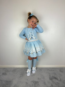 Giorgio Bambini Blue Castle Skirt Set