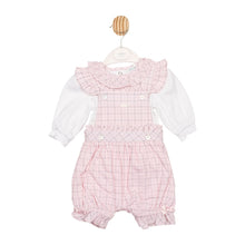 Load image into Gallery viewer, Mintini Baby Girls Pink and Grey Romper Set
