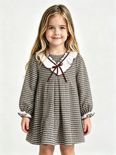 Load image into Gallery viewer, Rapife Girls Burgundy Check Dress