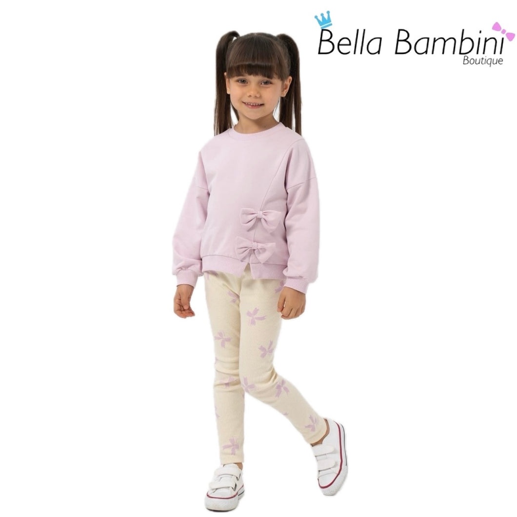 Lilac Side Bows Legging Set 2Y-5Y