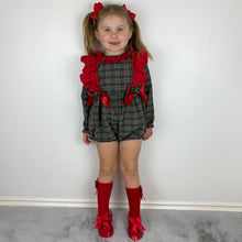 Load image into Gallery viewer, Ceyber Green Tartan Romper