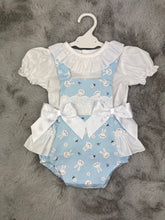 Load image into Gallery viewer, Ceyber Baby Girls Blue Bunny Romper