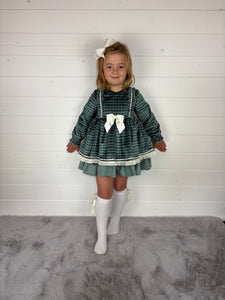 Ceyber Green Check Velvet Dress