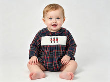 Load image into Gallery viewer, Beau Kid Baby Boys Navy Tartan Solider Romper
