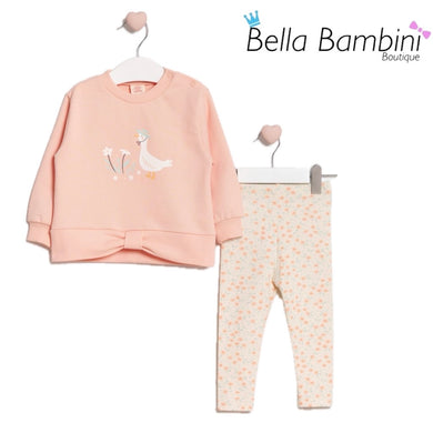 Peach Goose Floral Legging Set 9M-24M
