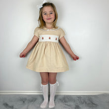 Load image into Gallery viewer, Mabini Girls Beige Teddy Smock Dress