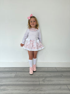 Ceyber Baby Girls Pink Bear Ballerina Skirted Jam
