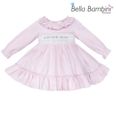 Wee Me Baby Girls Pink Smock Dress