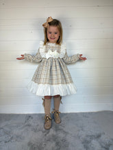 Load image into Gallery viewer, Ceyber Girls Tan Check Dress