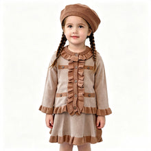 Load image into Gallery viewer, Beau Kid Girls Beige Three Piece Knit Skirt Set