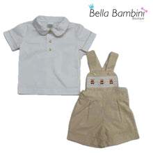 Load image into Gallery viewer, Mabini Boys Beige Teddy Smock Set