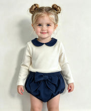 Load image into Gallery viewer, Calamaro Baby Girls Royal Blue Velvet Jam Set